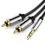 Кабель Vention 3.5mm Male to 2RCA Male 2m BCFBH, Black