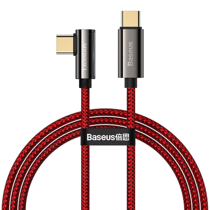 Data-кабель Baseus CACS000709 Type-C - Type-C 5A 100W 2m, Black-Red