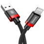Data-кабель Baseus Cafule CALKLF-A19 Lightning 2.4A 50см, Black-Red
