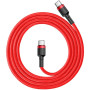 Data-кабель Baseus Cafule CATKLF-G09 Type-C-Type-C 3A QC3.0 PD 2.0, 1m, Red