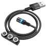 DATA кабель Hoco DU42 Magnetic 3 in 1 Micro/Lightning/Type-C, Black