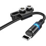 DATA кабель Hoco DU42 Magnetic 3 in 1 Micro/Lightning/Type-C, Black