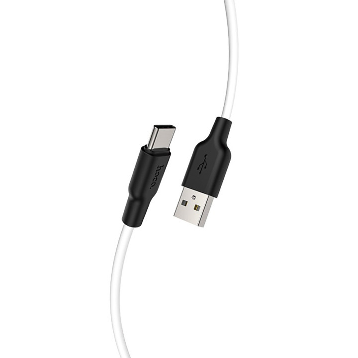 Data-кабель Hoco X21 Plus Food Grade Silicone Type-C, 3.0A, 2-m., White-Black