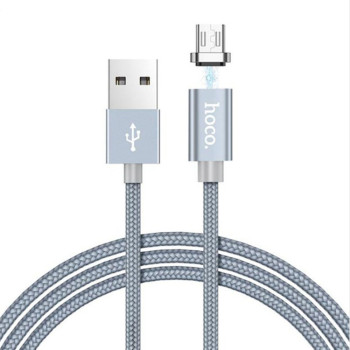 DATA-кабель Hoco Magnetic Charging Cable U40A Micro USB, 1м Gray