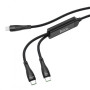 USB кабель HOCO U102 5A 100W 2in1 Type-C to Type-C/Type-C 1.5m, Black