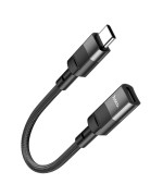 USB кабель HOCO U107 Type-C (Male) to Type-C (Female) 3A 1.2m, Black