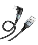 Data - кабель Hoco U100 Orbit USB - Micro-USB 1.2м, Black