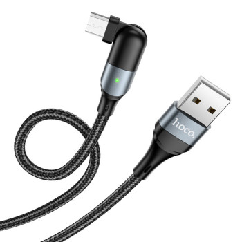 Data - кабель Hoco U100 Orbit USB - Micro-USB 1.2м, Black