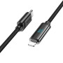 USB кабель Hoco U127 Type-C to Lightning 27W 1.2m з дисплеєм, Black