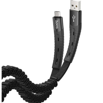 Data-кабель Hoco U78 Super Strong Elasticity Micro-USB 1,2м, Black