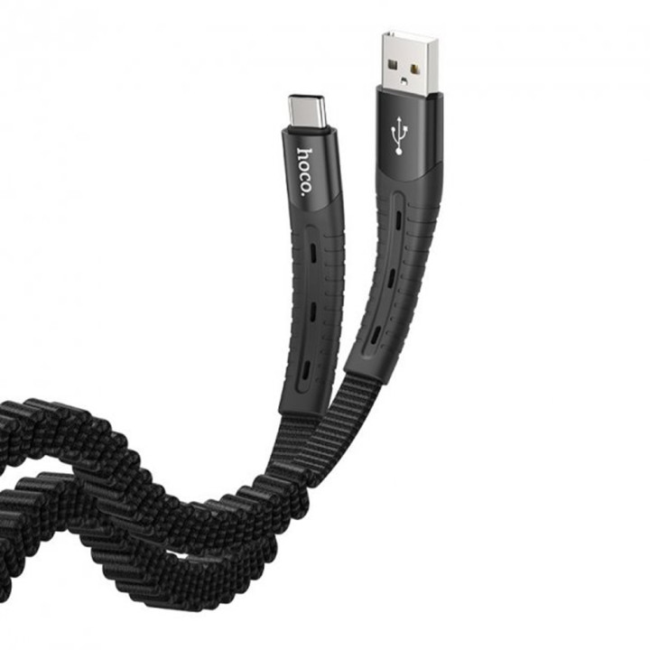Data-кабель Hoco U78 Super Strong Elasticity Type-C 1,2м, Black