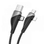 Data-кабель Hoco U95 4in1 USB / Type-C to Type-C / Lightning 5A 60W 120см, Black