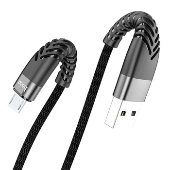 Data-кабель Hoco UD02 Micro USB, 3А, 1м Black