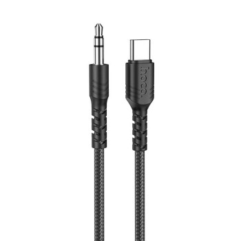 Кабель перехідник Hoco UPA17 Type-C to AUX mini Jack 3.5 mm 1 м, Black