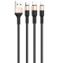 Data-кабель Hoco X26 Xpress 3-in-1 Lightning / Micro USB / Type-C, 2.0A, 1-м
