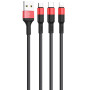 Data-кабель Hoco X26 Xpress 3-in-1 Lightning / Micro USB / Type-C, 2.0A, 1м