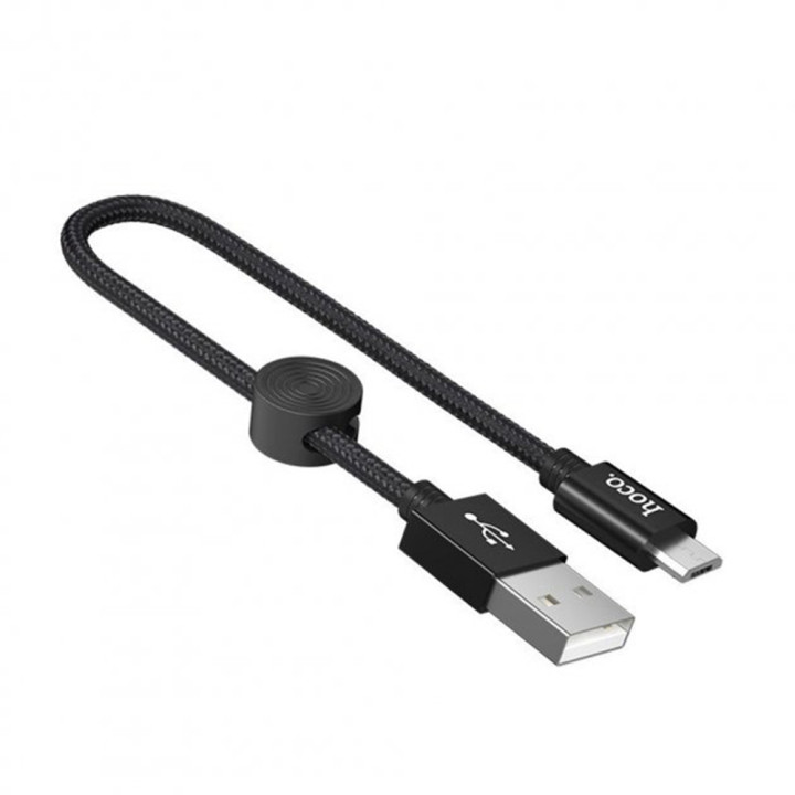 USB кабель HOCO X35 USB to MicroUSB 25см, Black