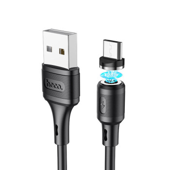 Data-кабель HOCO X52 Sereno magnetic MicroUSB 2.4А 1м, Black