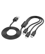 Data-кабель Hoco X74 3in1 USB to Lightning / Type-C / MicroUSB, Black