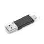 Кардридер (Card Reader) OTG C&Q microSD для USB / micro USB / Type-C, Black