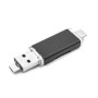Кардридер (Card Reader) OTG C&Q microSD для USB / micro USB / Type-C, Black