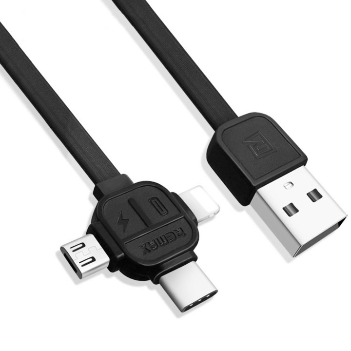 USB-кабель REMAX Lesu RC 066th 3 in 1 Lightning / micro USB / Type-C 1m