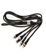 Data-кабель Remax PD-B59th 3in1 USB to Lightning / Type-C / MicroUSB, Black