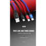 USB Кабель XO NB143 3in1 USB - Lightning / MicroUSB / Type-C 3.5A 1.2 m, Black