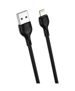 Дата кабель XO NB200 Quick Charge USB to Lightning 2.1A 2m, Black
