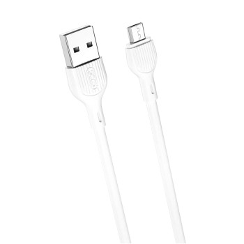 Дата кабель XO NB200 Quick Charge USB to MicroUSB 2.1A 2m, White