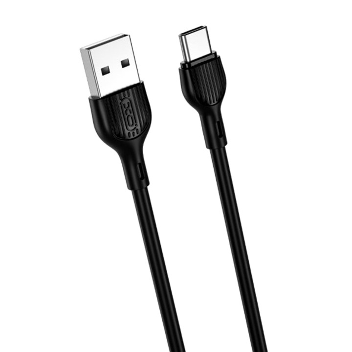 Дата кабель XO NB200 Quick Charge USB to Type-C 2.1A 2m, Black