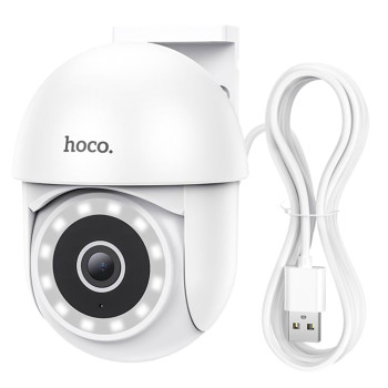 IP-камера відеоспостереження Hoco D2 outdor PTZ HD з мікрофоном та динаміком IP65, White