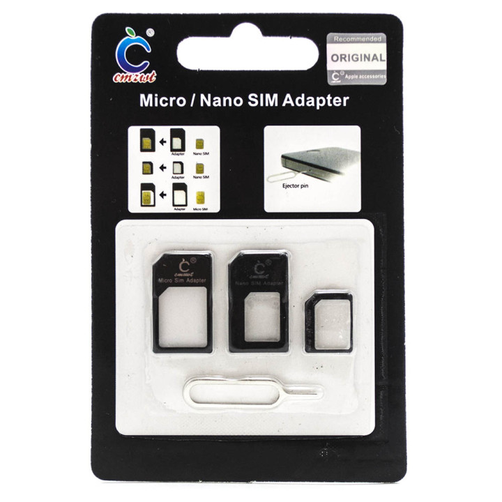 Перехідник Micro/Nano Sim Adapter CMZWT CPS-002, Black