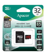 Карта памяти Apacer MicroSDHC 32Gb Class 10 85 MB/s + адаптер, Black