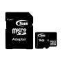 Карта памяти Team microSDHC 16Gb Class10 + SD адаптер, Black