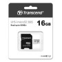 Карта пам'яті Transcend 300S microSDHC 16GB Class10 + SD адаптер, Silver