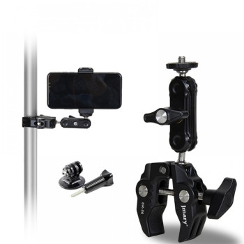 Крепление Jmary SR-56 Super Clamp с шаровой головкой 360° для смартфона, камеры и LED-оборудования, Black