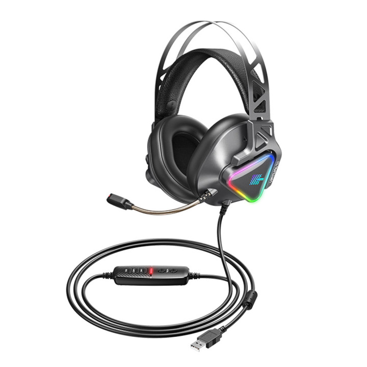 Повнорозмірні ігрові навушники-гарнітура Remax RM-810 Gaming Headphone, Gray