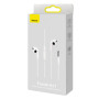 Провідні навушники з мікрофоном Baseus Encok H17 lateral in-ear Wired Earphone 3.5mm Mini-jack 1.2m, White