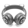 Bluetooth наушники детские CAT EAR BK-28C с кошачьими ушками и подсветкой
