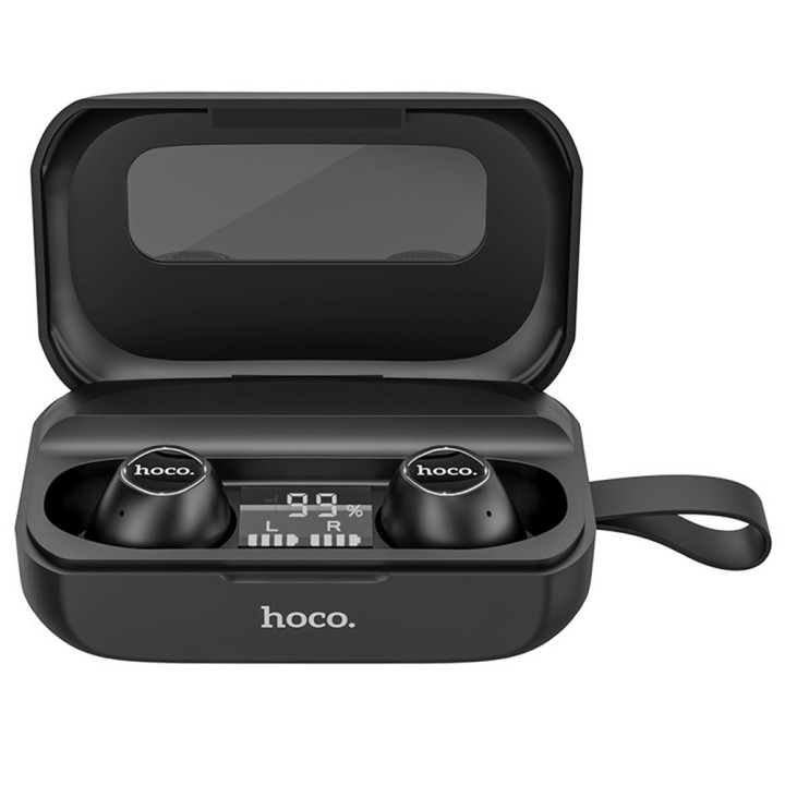 Bluetooth навушники гарнітура Hoco ES37 із зарядним кейсом павербанком, Black