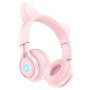 Детские Bluetooth наушники с ушками Hoco W39, 400 mAh, Rose