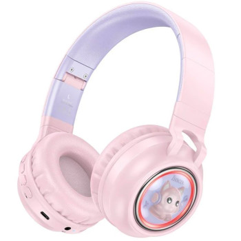 Bluetooth навушники - гарнітура Hoco W50 400 mAh, Pink