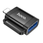 Переходник OTG HOCO UA31A USB Female to Lightning Male, Black