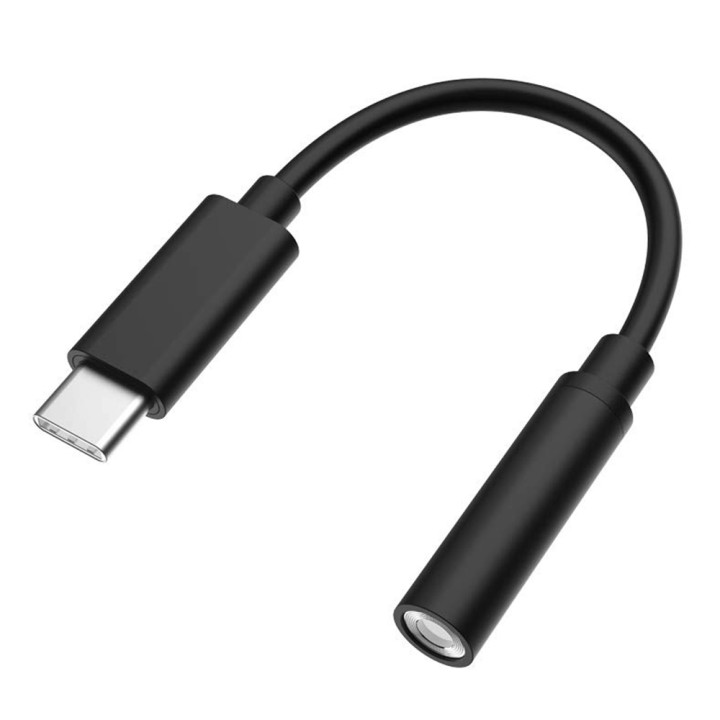 Переходник Type-C - AUX (на 3.5 мм) для наушников, гарнитуры, Black