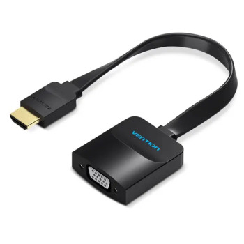 Адаптер Vention 74345 Flat HDMI to VGA converter 0.15m, Black