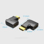 Адаптер Vention AIPB0 HDMI 90 degree Male to Female vertical flat, Black