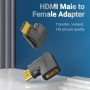 Адаптер Vention AIQB0 HDMI 270 degree Male to Female vertical flat, Black
