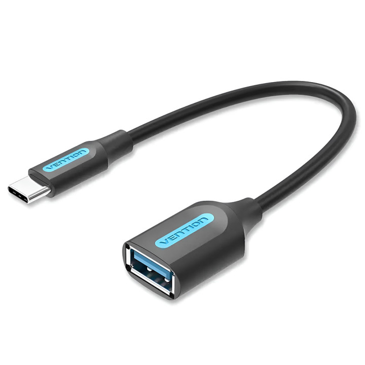 Кабель-перехідник Vention USB 3.1 (Gen 1) C Male to A Female OTG Cable 0.15m CCVBB, Black