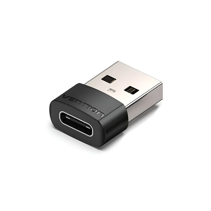 Перехідник Vention USB 2.0 Male to Type-C Female PVC Type CDWB0, Black